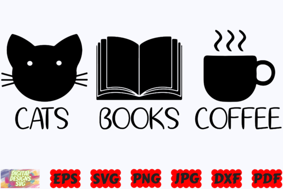 Cats Books Coffee SVG Design Review