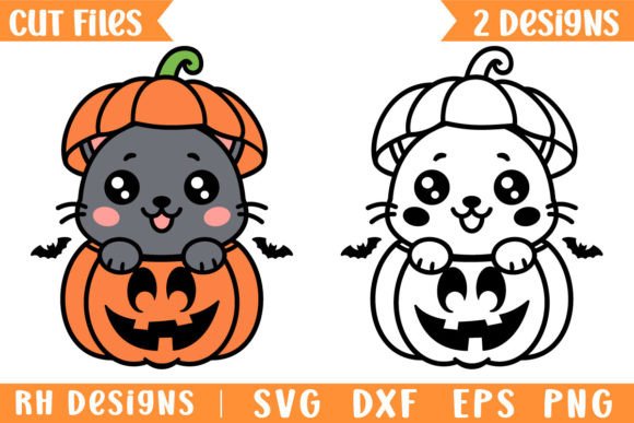 Cute Halloween Cat SVG for Embroidery Projects