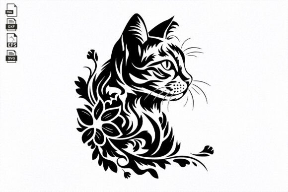 Floral Cat SVG: A Versatile Embroidery Design for Creative Projects