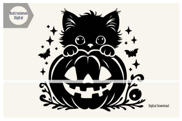 Halloween Cat SVG File for Embroidery Projects