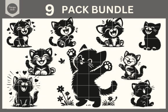Laughing Cat SVG File Clipart Silhouette Review