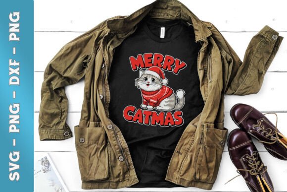Merry Catmas SVG for Embroidery Projects