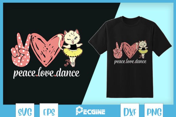 Peace Love Dance Cute Cat SVG Review
