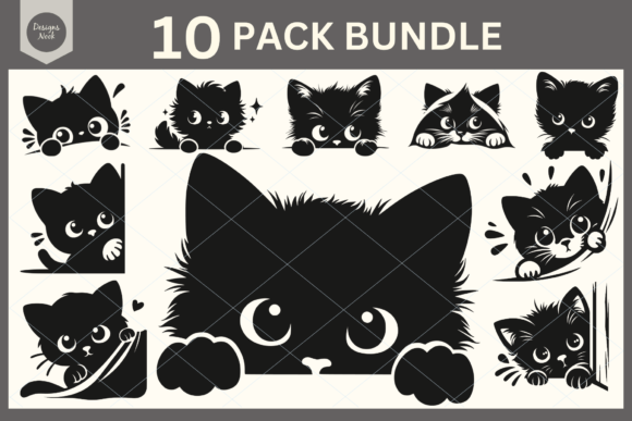 Peeking Cat SVG File Clipart Silhouette Review