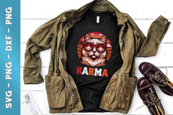 Retro Sunset Karma Cat SVG Review