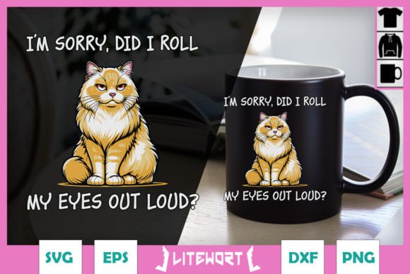 Sarcastic Cat SVG for Embroidery Projects