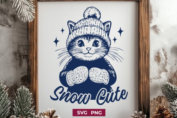 Snow Cute Winter Cat SVG PNG Review
